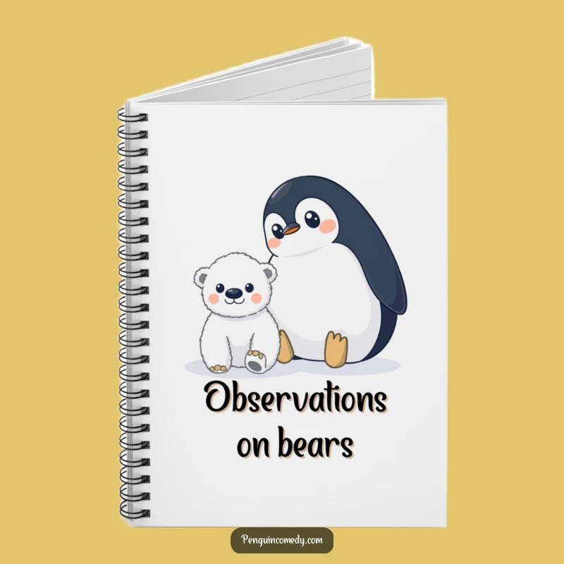 Funny Penguin Polar Bear Notebook: Wide-Eyed Journal, Perfect Funny Gift