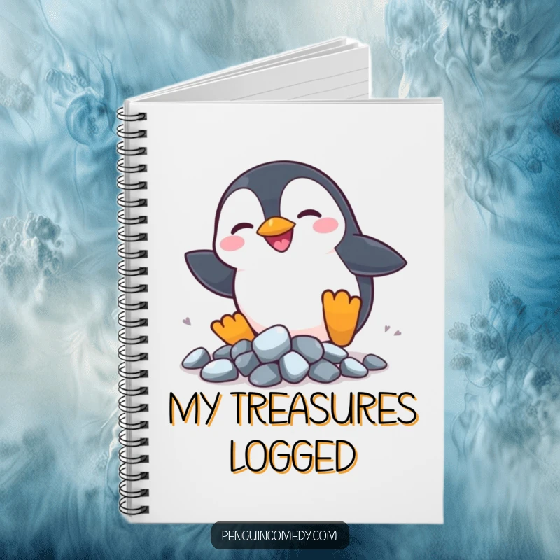 Funny Penguin Rocks Notebook: A silly penguin chases shiny rocks, inspiring adorable notes and funny pursuit.