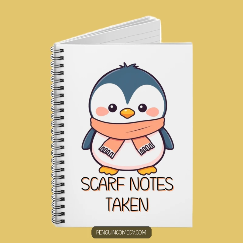 Funny Penguin Scarf Notebook - Journal Your Cozy Thoughts