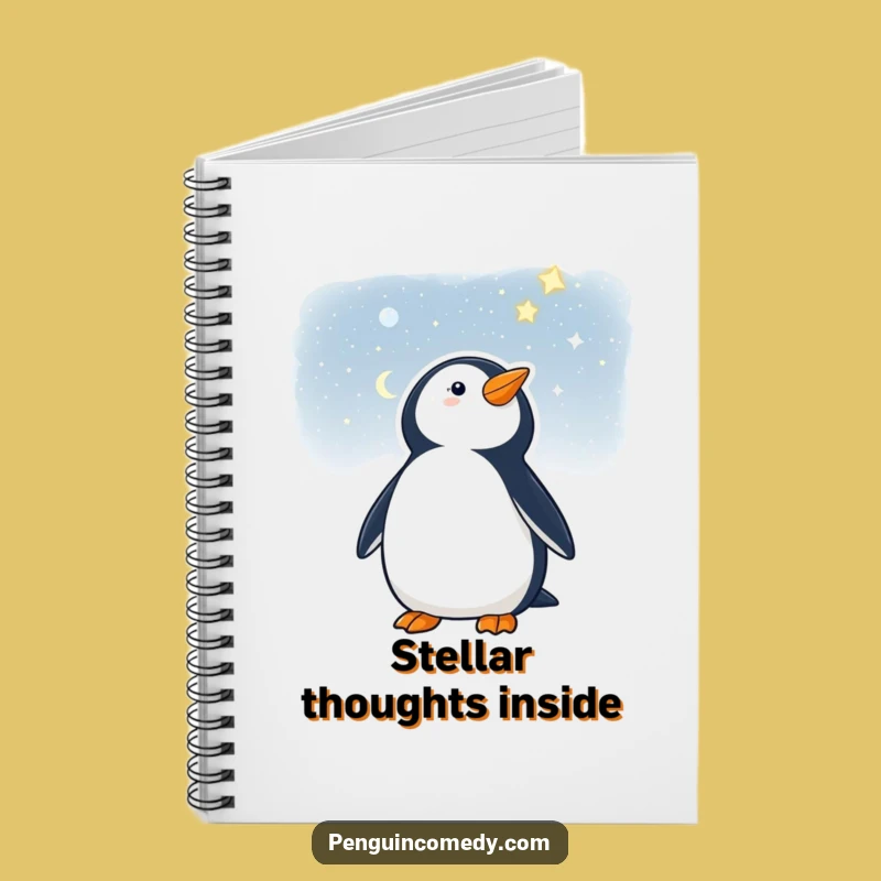 Funny Penguin Starry Night Notebook - Journal Your Dreams Hilarious Gift