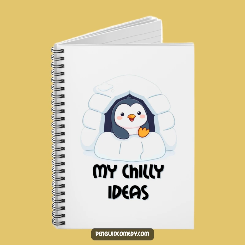 Funny Penguin Notebook - Cheerful Igloo Peeking Journal
