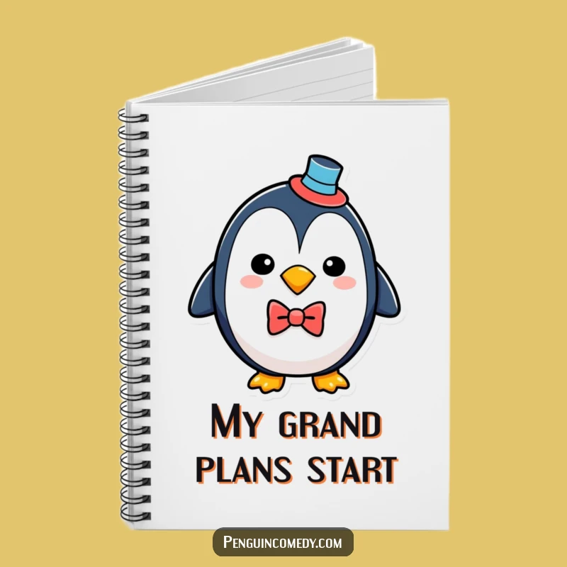 Funny Penguin Notebook - Dapper Bird Journal - Creative Gift Idea