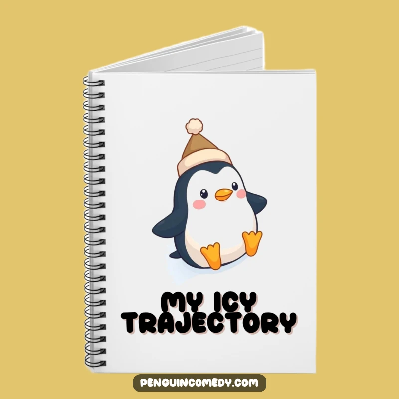 Funny Penguin Hat Slide Notebook: Jot Down Icy Adventures with Tiny Hat Penguin