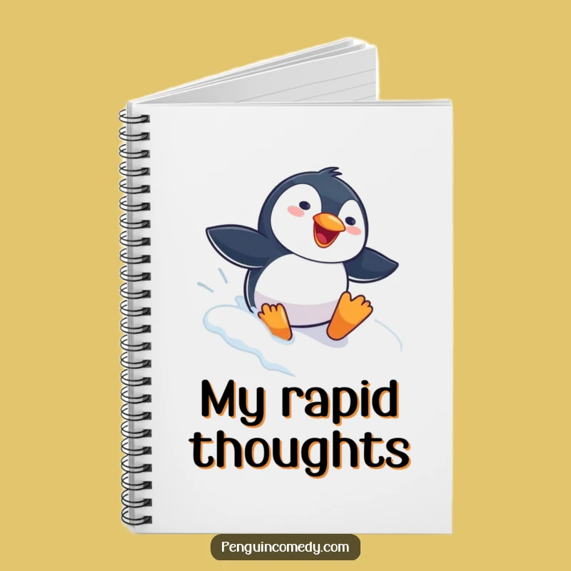 Funny Penguin Sliding Notebook: Jot Down Ideas With Winter Merriment