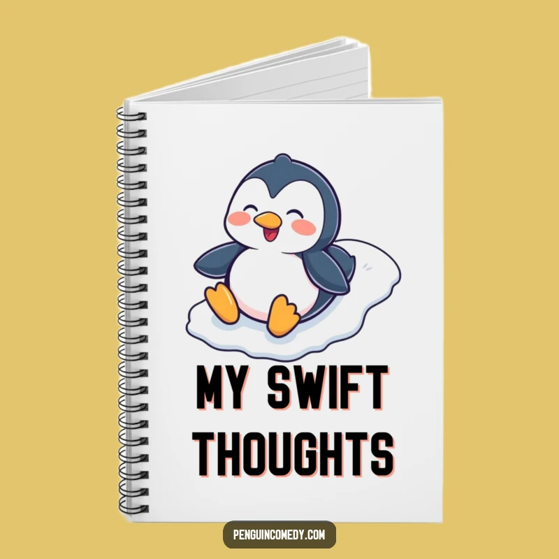 Funny Penguin Sliding Down Hill Notebook - Hilarious Journal for Winter Adventures