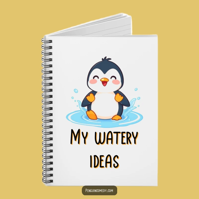 Funny Penguin Splashing Puddle Notebook - Hilarious Journal for Playful Ideas