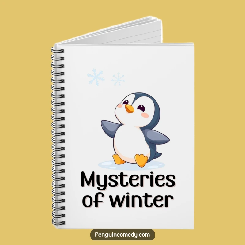 Funny Penguin Watching Snowflake Notebook - Hilarious Journal for Winter Thoughts