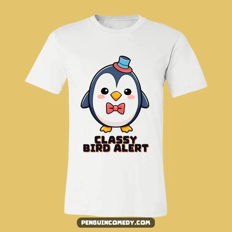 Funny Penguin Top Hat T-Shirt - Hilarious Dapper Bird Apparel Gift
