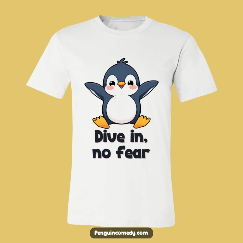 Funny Happy Penguin Dive T-Shirt: Energetic Fun Tee for All