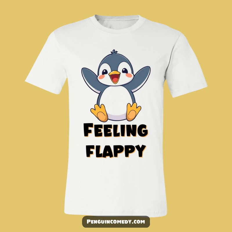 Funny Penguin T-Shirt - Excited Flippers Flapping Primate