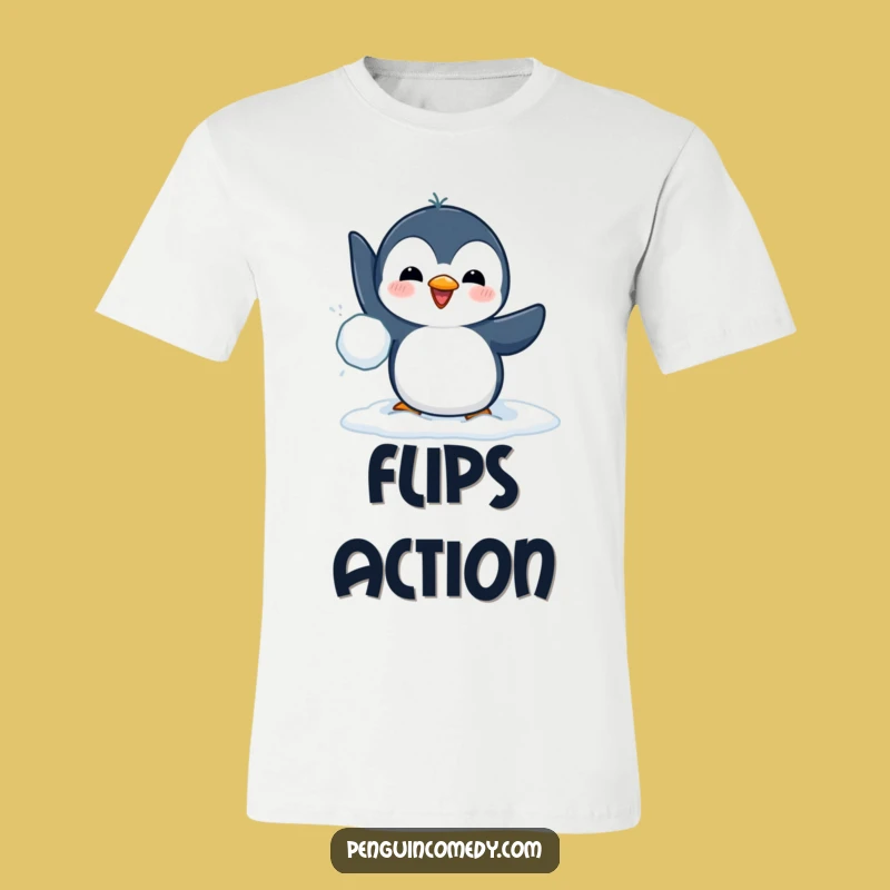 Funny Penguin Snowball Fight T-Shirt - Hilarious Arctic Adventure Tee for Him & Her