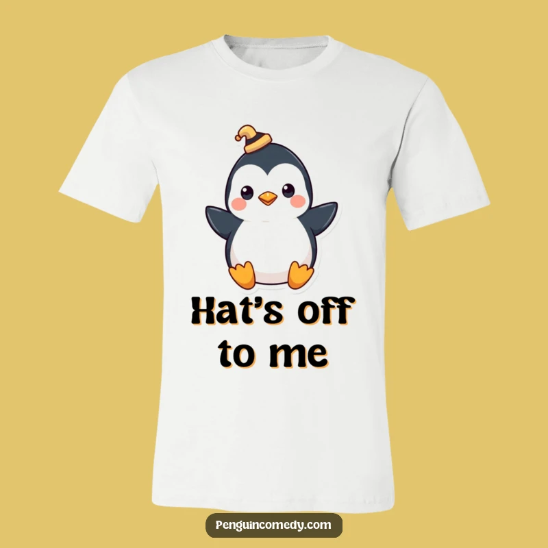 Funny Penguin Hat T-Shirt: Dapper Gent Penguin Tee for Fun
