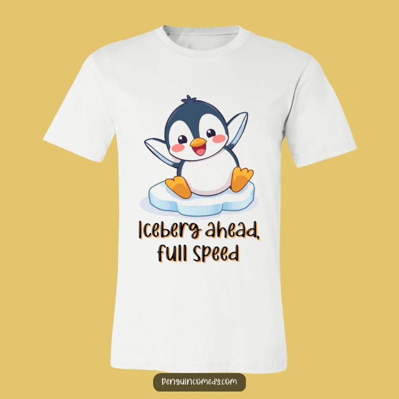 Funny Penguin Ice Slide T-Shirt: Get Your Giggles On With This Hilarious Arctic Tee!