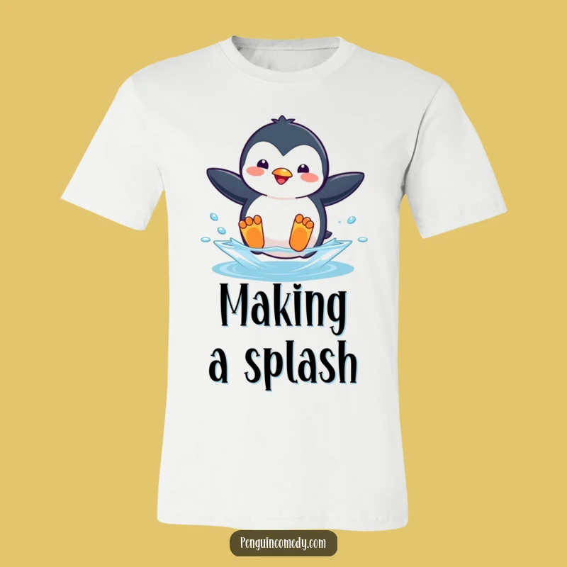 Funny Penguin Jumping T-Shirt - Aquatic Fun Penguin Tee Gift
