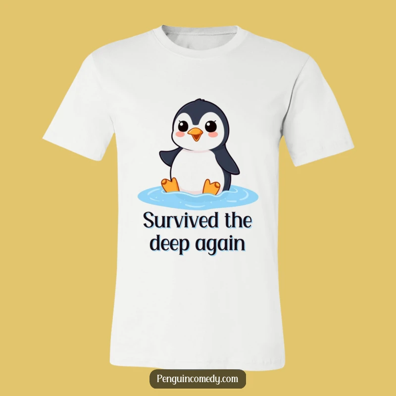 Funny Penguin Ocean Squawk T-Shirt: Eager Arrival Tee, Perfect Funny Gift
