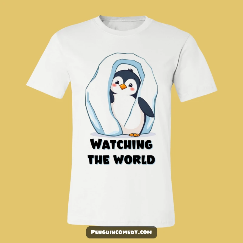 Funny Penguin Peek T-Shirt - Hidden Humor Penguin Tee Gift
