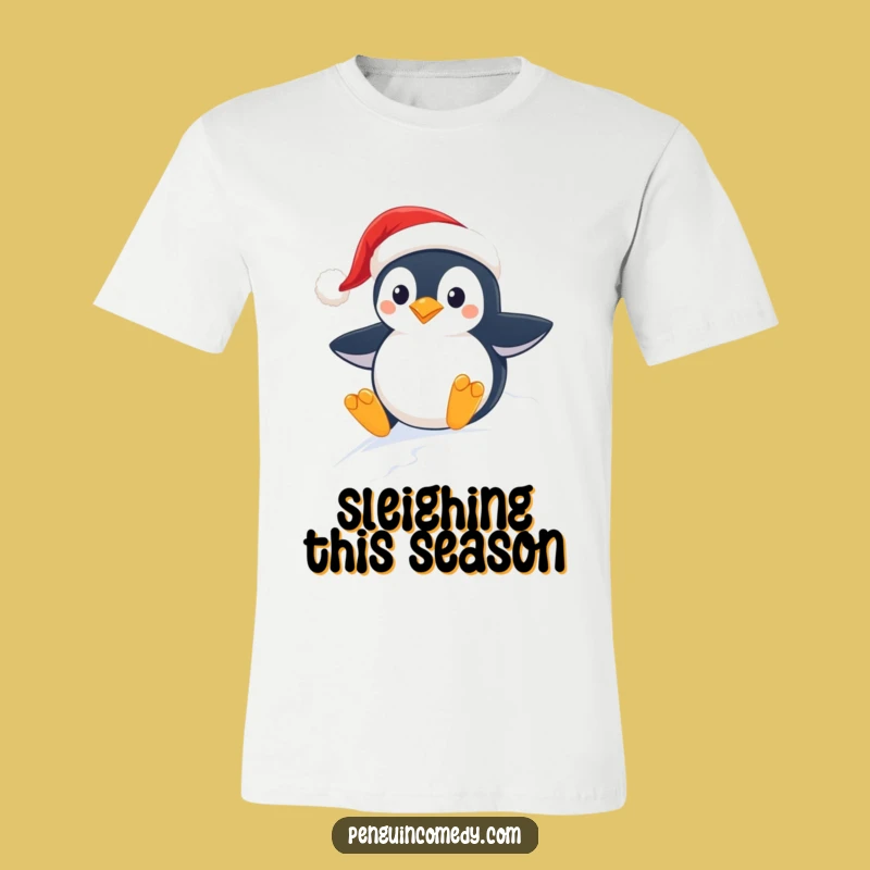 Funny Penguin Santa Hat T-Shirt: Festive Holiday Humor, Awesome Christmas Gift!