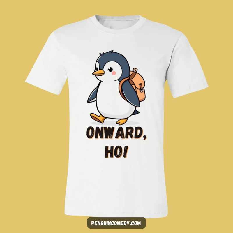 Funny Penguin Explorer T-Shirt - Hilarious Backpack Adventure Tee