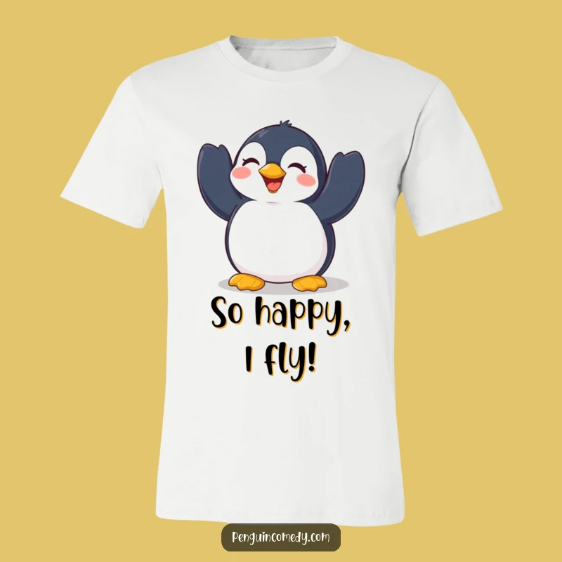 Funny Penguin Flap T-Shirt: Expressive Delight, Joyful Penguin Action, Great Gift!