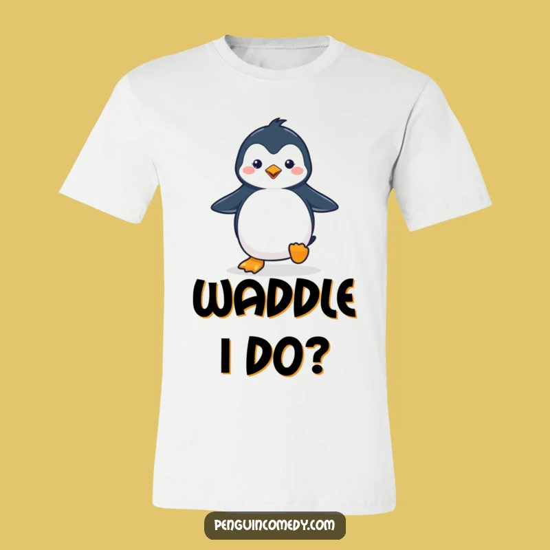 Funny Penguin Waddling T-Shirt - Cute & Happy Arctic Tee