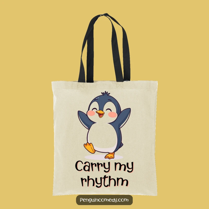 Funny Penguin Tote Bag: Cheerful Dancer, Spacious Bag for Fun Gifts