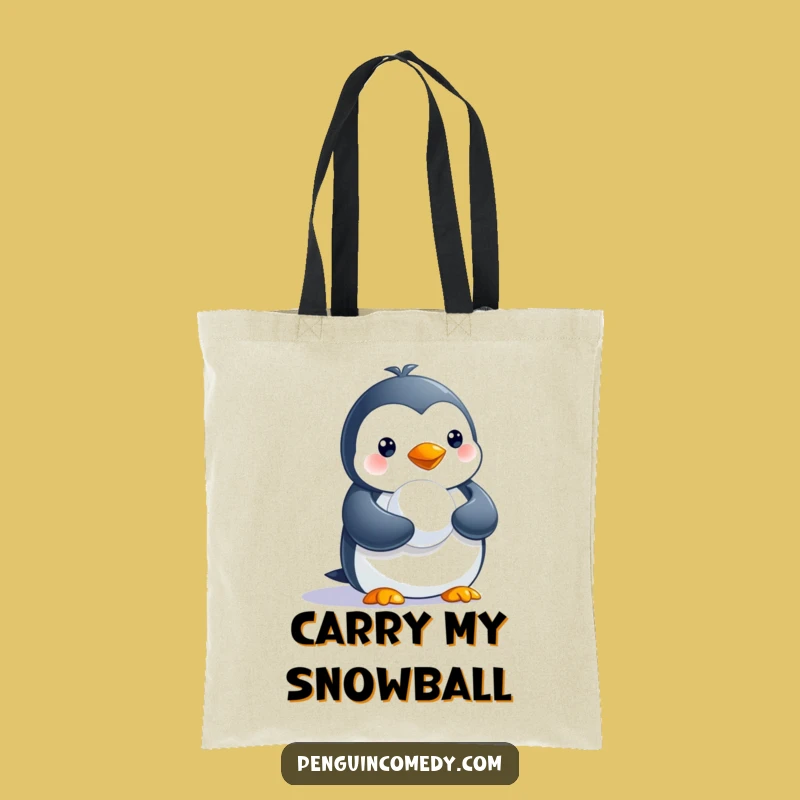 Funny Penguin Snowball Tote Bag - Stylish & Hilarious Carry-All Gift