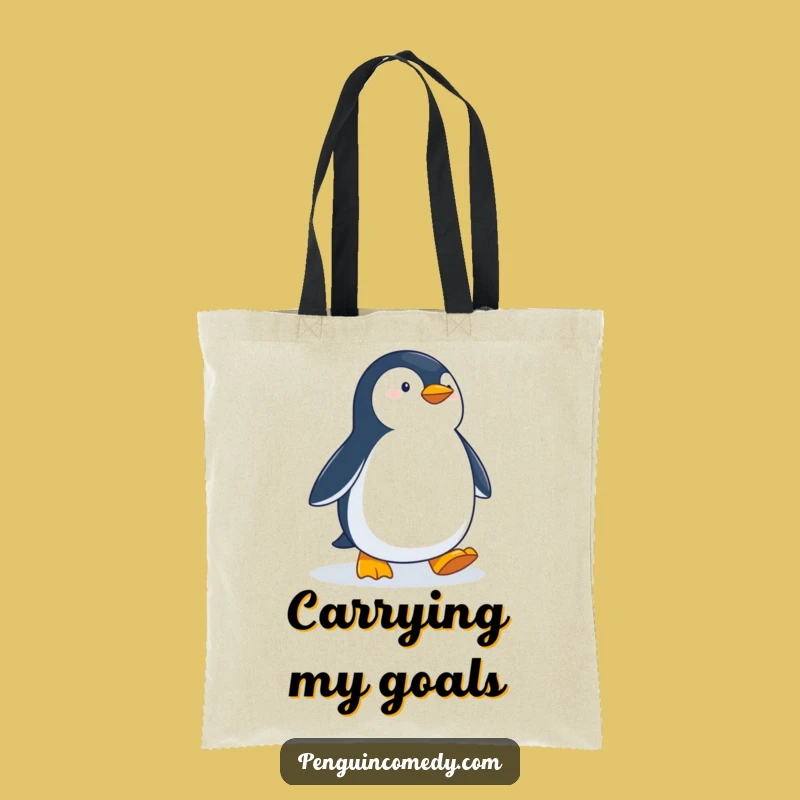 Funny Determined Penguin Tote Bag: Carry Your Purpose with Waddle Fun