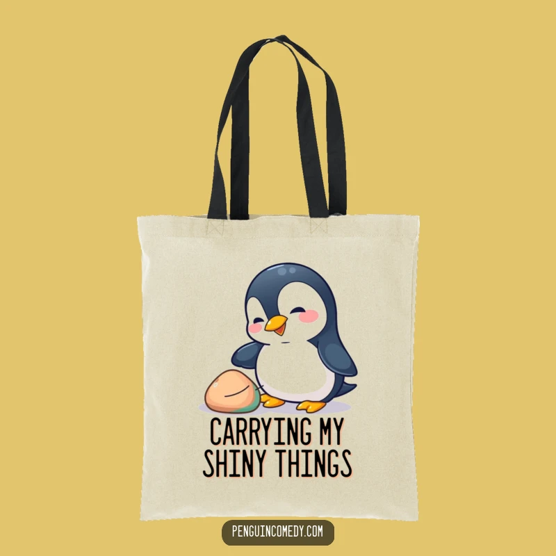 Funny Penguin Pebble Tote Bag: Playful Bird Accessory, Perfect Funny Gift