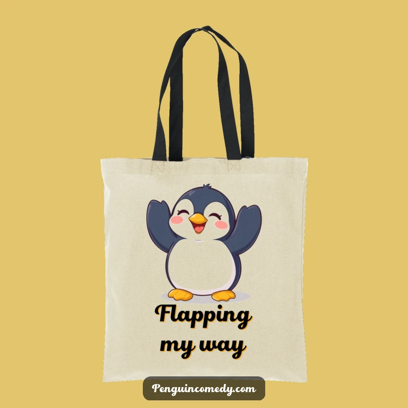 Funny Penguin Flap Tote Bag: Cheerful Accessory, Joyful Penguin Style, Great Gift!