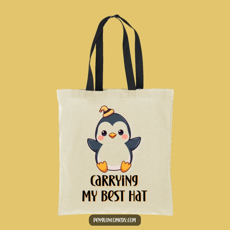 Funny Penguin Hat Tote Bag: Carry Your Style with Flair