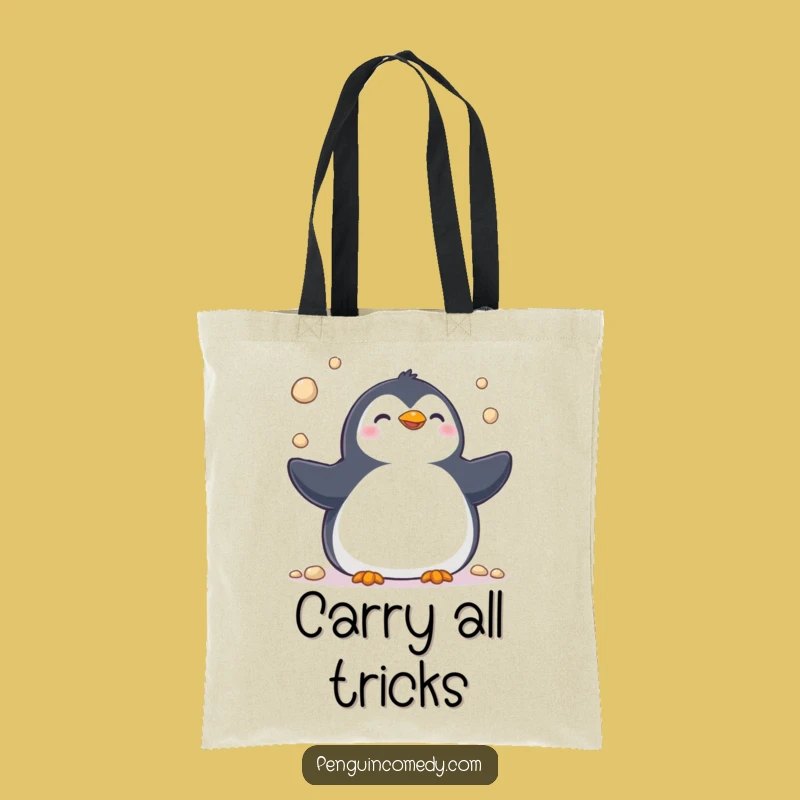 Funny Penguin Juggler Tote Bag - Hilarious and Handy Accessory