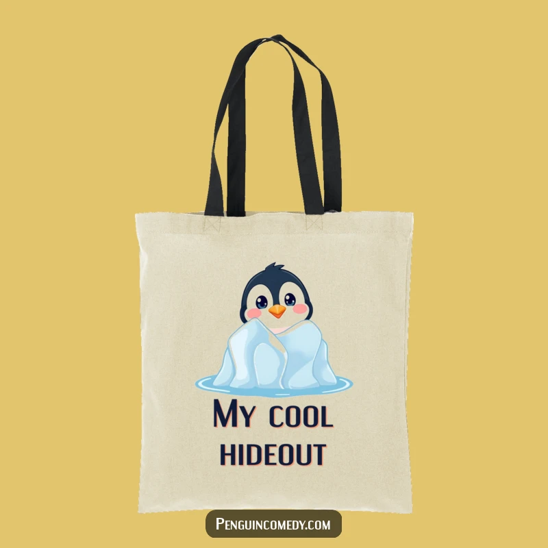 Funny Penguin Peeking Tote Bag - Curious Explorer's Everyday Carryall
