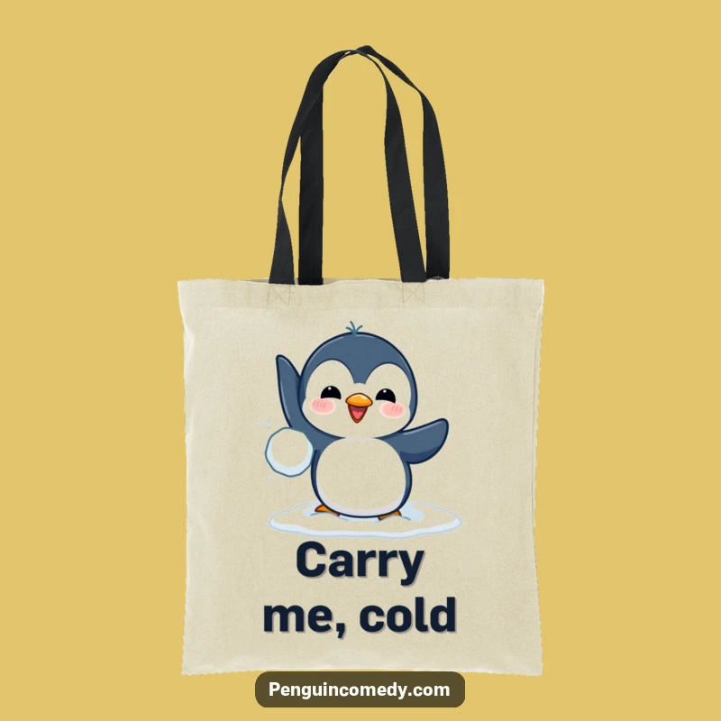 Funny Penguin Snowball Toss Tote Bag - Chic and Hilarious Accessory for Everyday