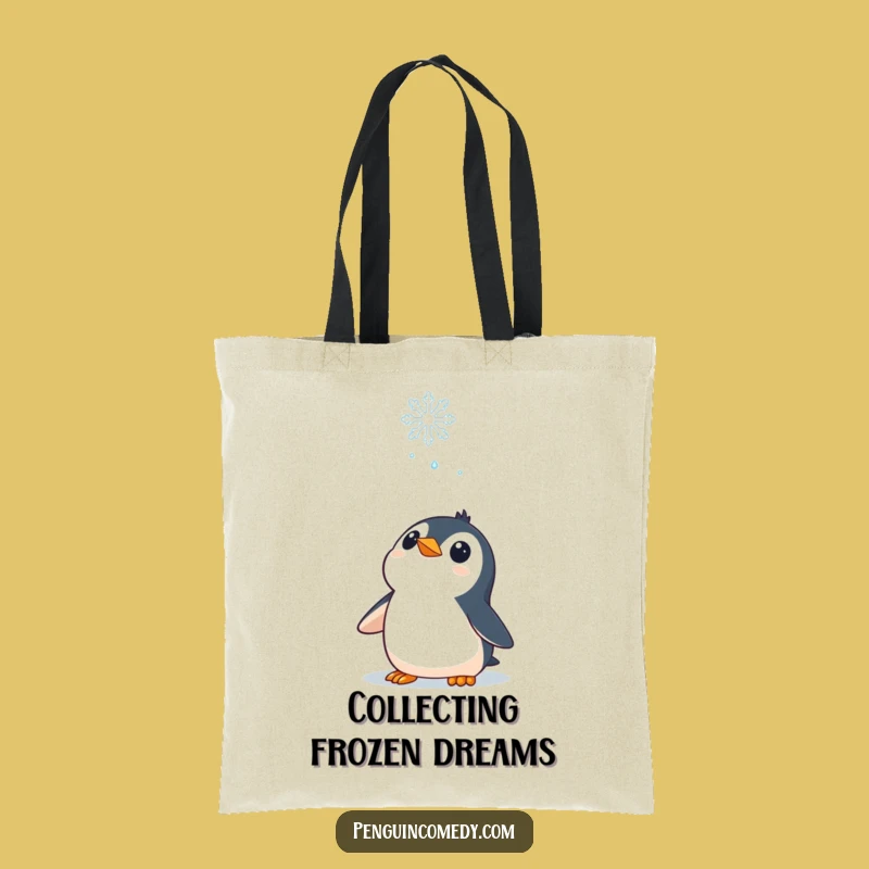 Funny Penguin Tote Bag: Curious Winter Moment, Perfect Funny Gift for Snow Lovers!