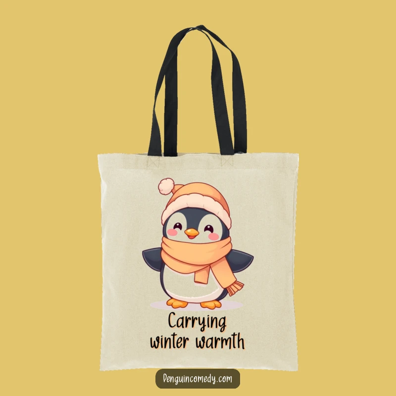 Funny Penguin Tote Bag - Cute Waddle Penguin Art, Perfect Accessory Gift