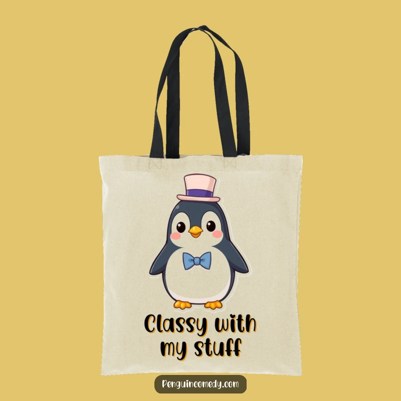 Funny Penguin Tote Bag: Dapper Gent, Perfect Classy Funny Gift Bag!