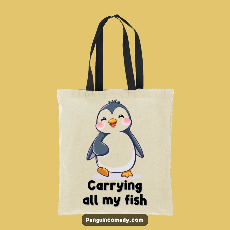 Funny Penguin Tote Bag: Happy Waddling Character, Ideal Funny Gift & Everyday Carry!