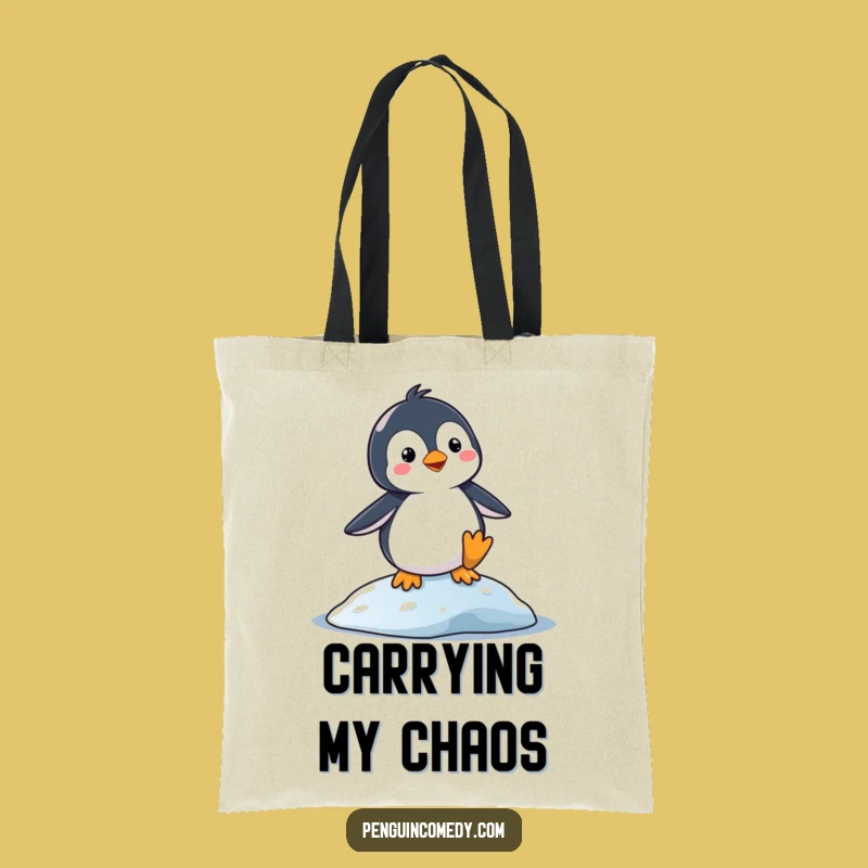 Funny Slipping Penguin Tote Bag: Carry Your Humor Everywhere