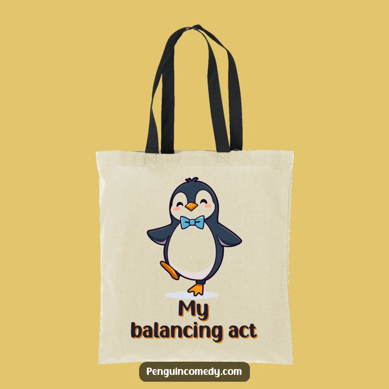 Funny Penguin Bow Tie Tote Bag: Carry Your Charm